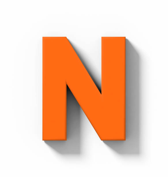 istock letter N 3D orange isolated on white with shadow - orthogonal projection 1015537660