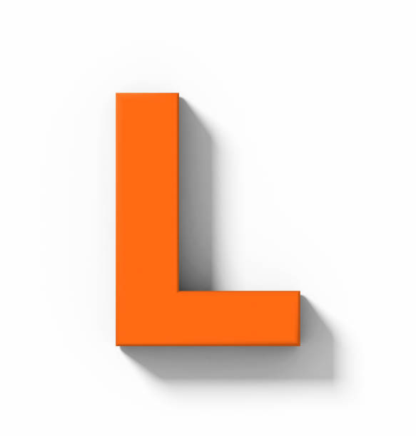 istock letter L 3D orange isolated on white with shadow - orthogonal projection 1015537796