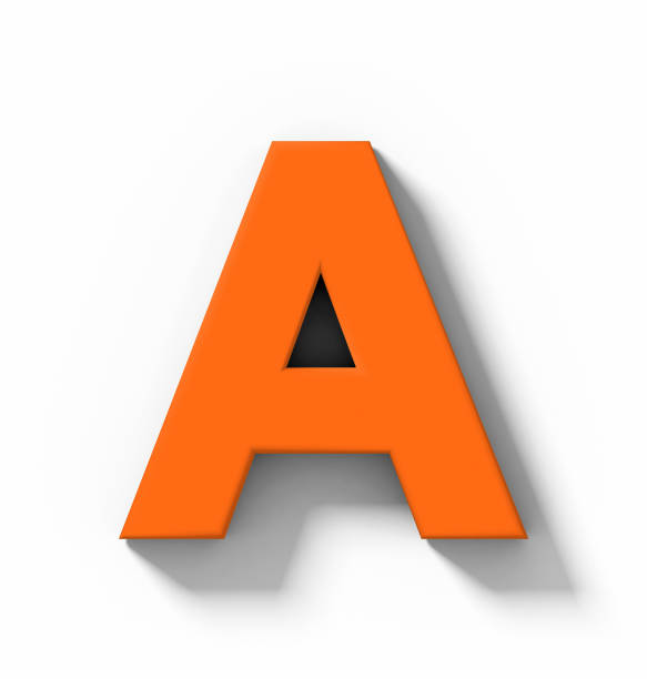 istock letter A 3D orange isolated on white with shadow - orthogonal projection 1015538544