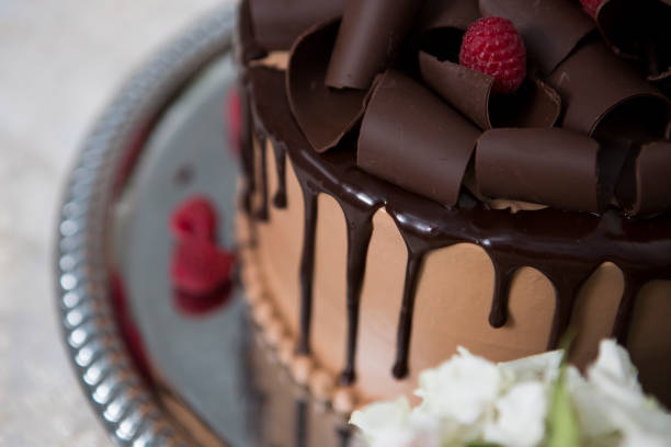 istock Top of Chocolate Cake with Melting Icing 1015541440