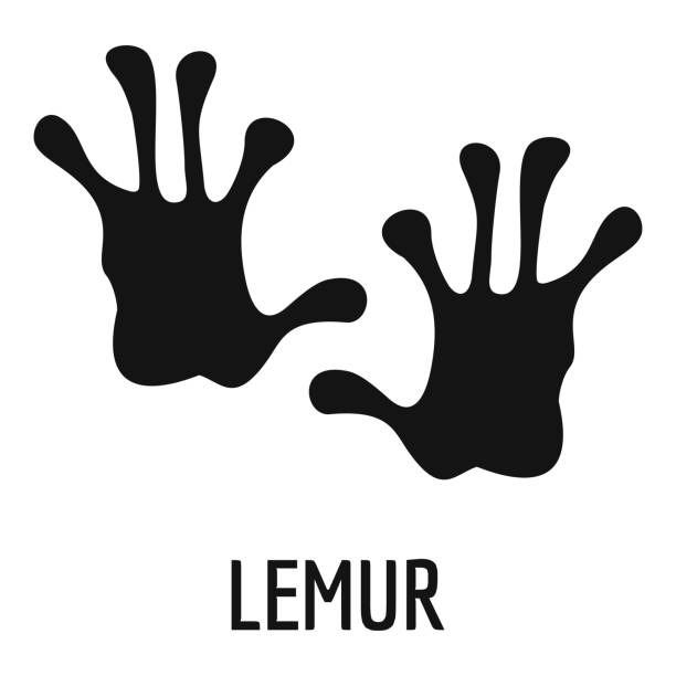 ikona kroku lemur, prosty styl. - lemur stock illustrations