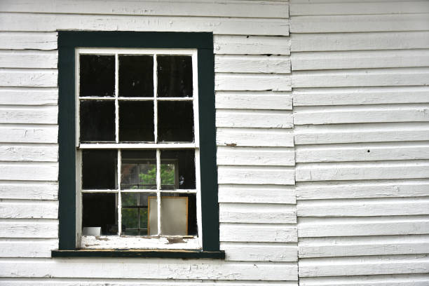 istock Old White and Green Wooden Window 1015564756