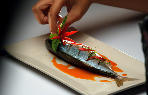 Asia food Fish with Chili Sauce