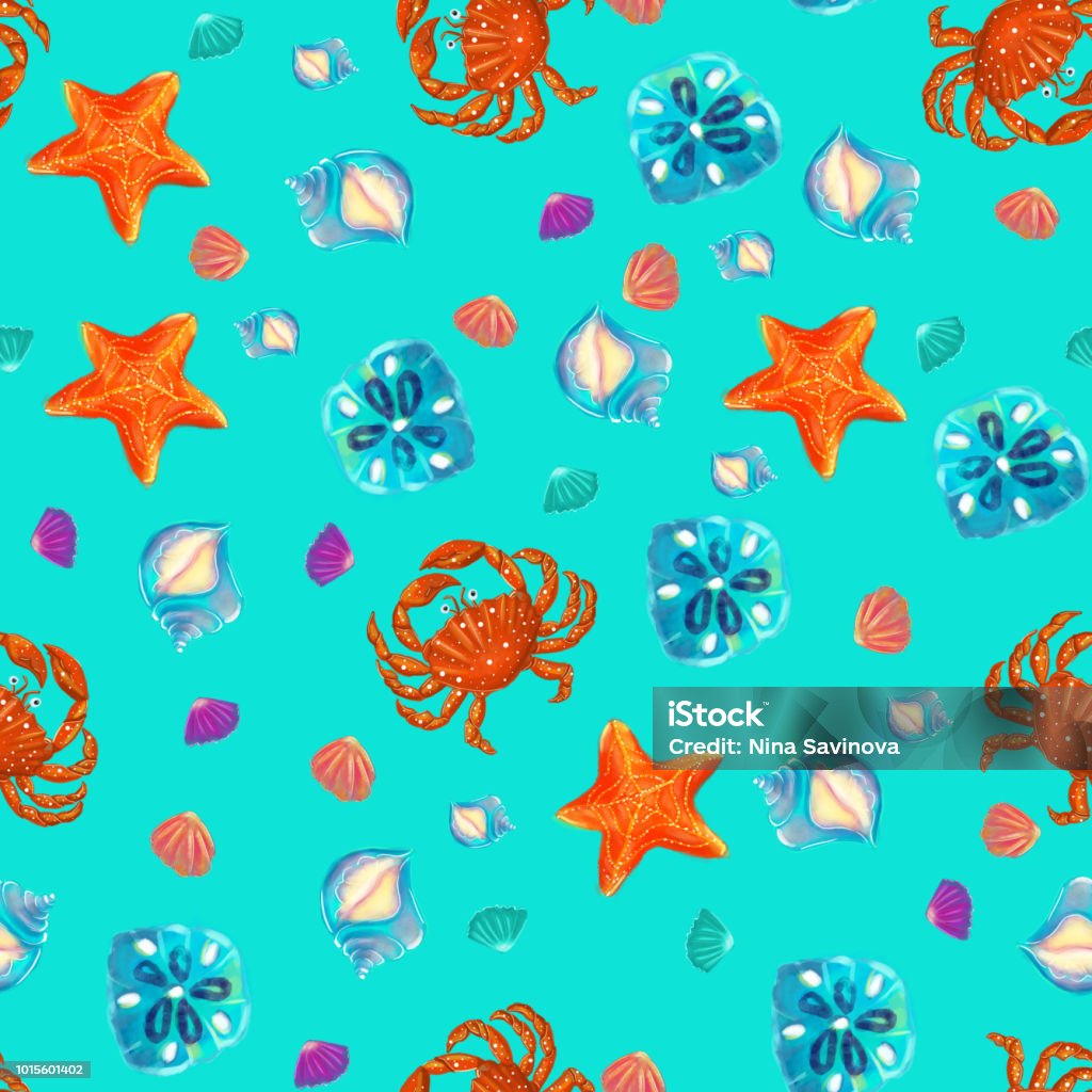 Colorful Beachy Pattern Cute Bright And Colorful Summer Beach Seamless Pattern Vector Stock ...