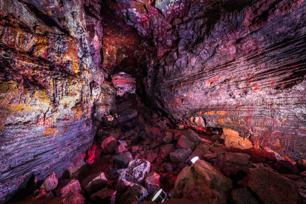 Raufarholshellir - May 04, 2018: Raufarholshellir lava tunnels, Iceland
