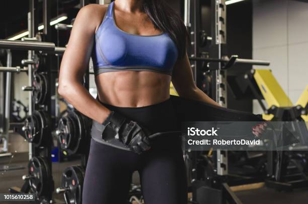 Woman With Protection Belt Stock Photo - Download Image Now - Belt, Exercising, Sport