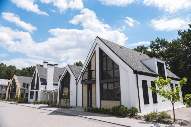 istock Beautiful new houses standing in a row 1015613164