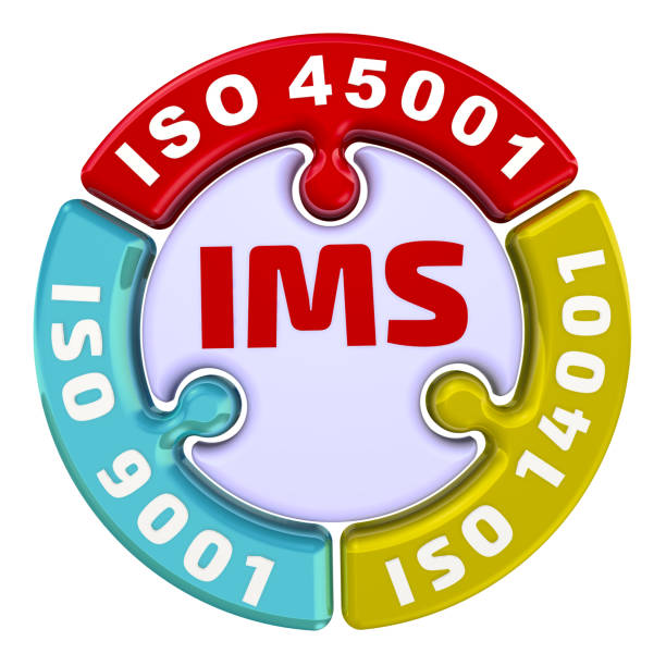 istock IMS. ISO Integrated Management System. The check mark in the form of a puzzle 1015613524