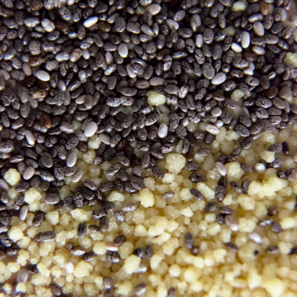istock Chia seeds and couscous grains 1015617910