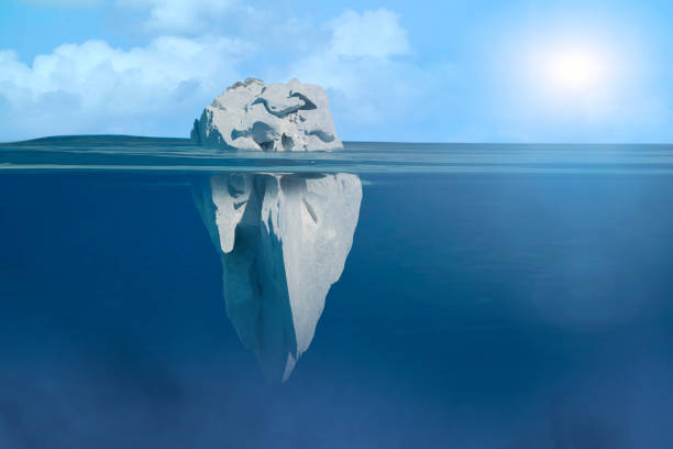 istock 3D Illustration of iceberg under water 1015618630