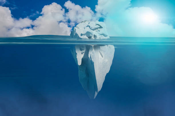 istock 3D Illustration of iceberg under water 1015618642