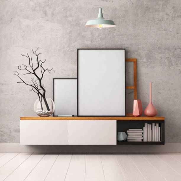 istock Mockup Poster in the interior. Living in a loft 1015631928