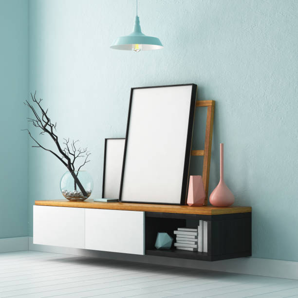 istock Mockup Poster in the interior. Living in a loft 1015631944