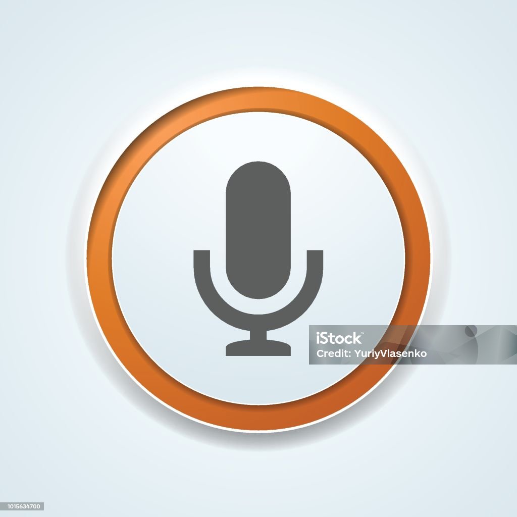 Audio Mic Button Microphone Button Illustration Stock Illustration - Download Image Now ...
