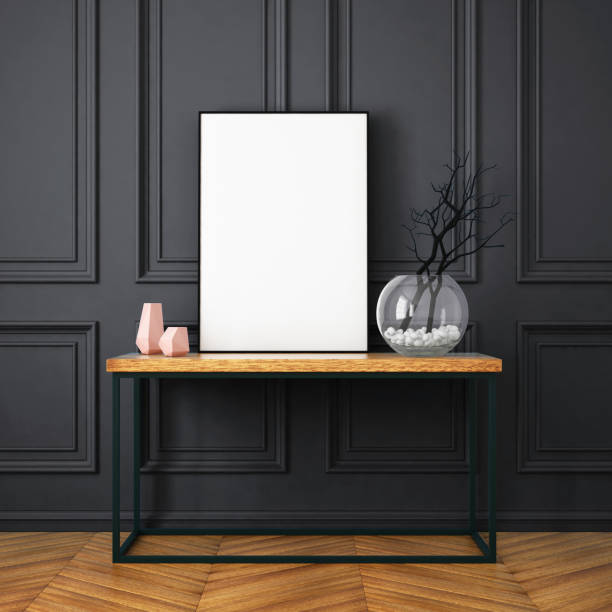 istock Mockup poster in the interior in classic style 1015635246