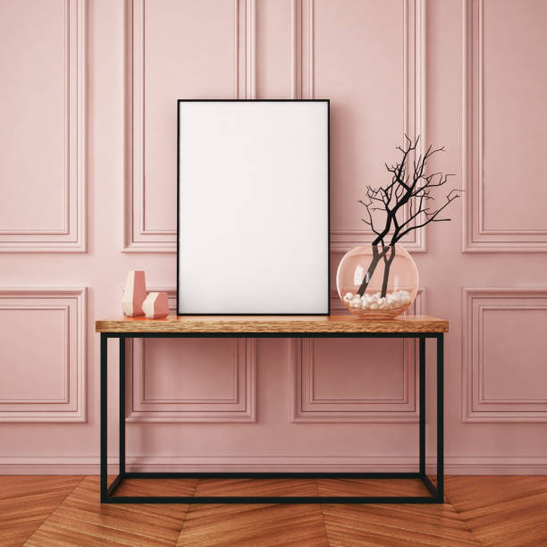 istock Mockup poster in the interior in classic style 1015635254