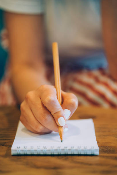 istock Close-up of hand writing with a pencil 1015642344