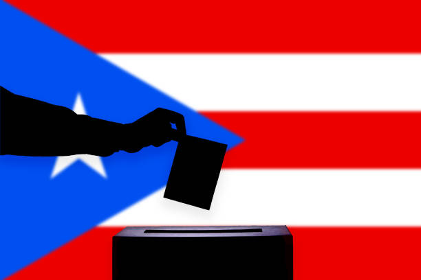 istock Puerto Rico flag with ballot box 1015647450