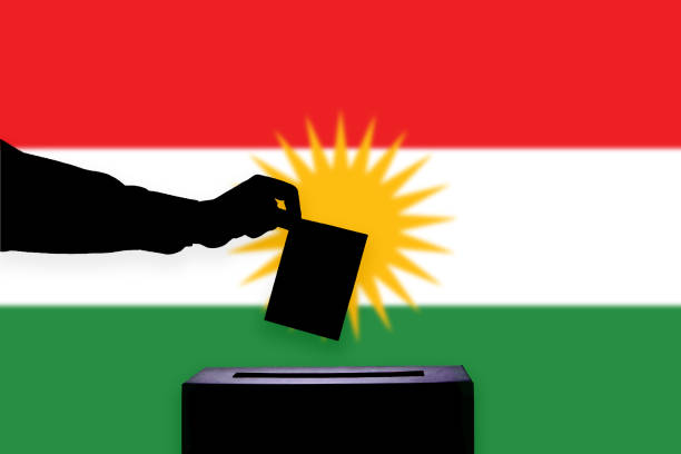 istock Kurdistan flag with ballot box 1015649912