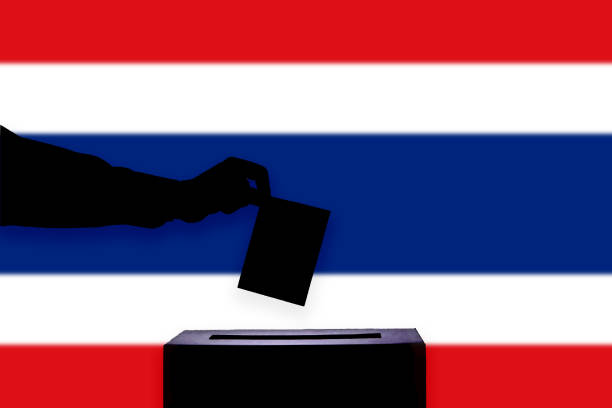 istock Thailand flag with ballot box 1015649946