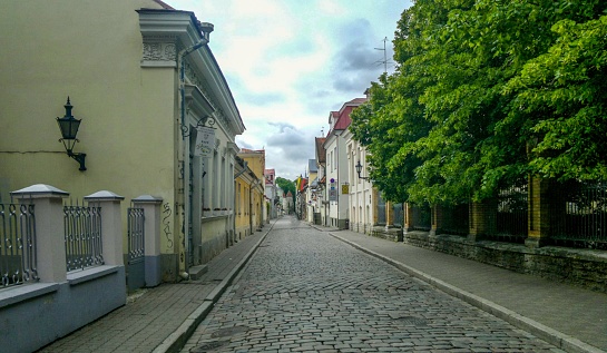 View of the road in Talinn capital of Estonia.