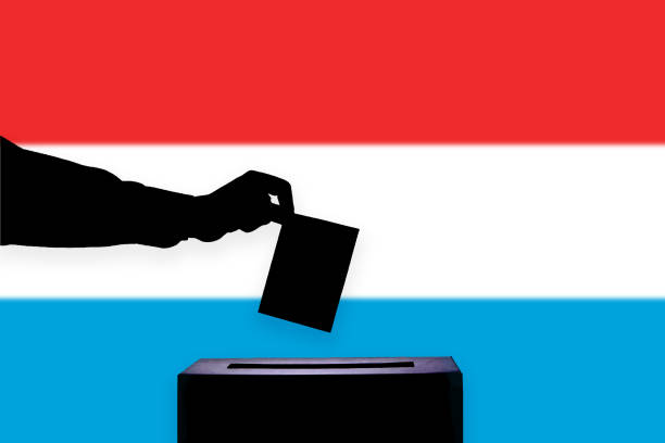 istock Luxembourg flag with ballot box 1015650064