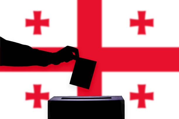 istock Georgia flag with ballot box 1015650174