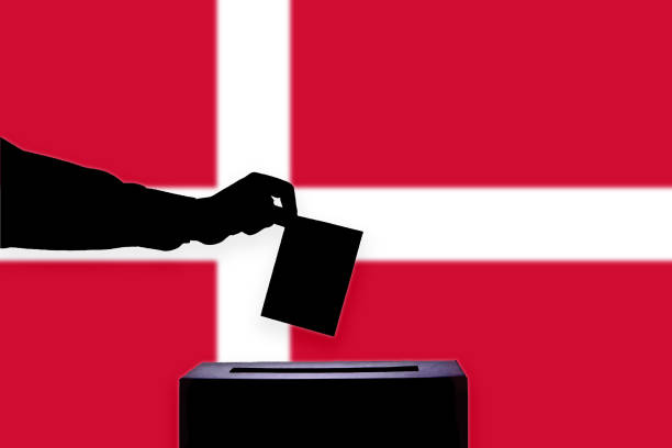 istock Denmark flag with ballot box 1015650220