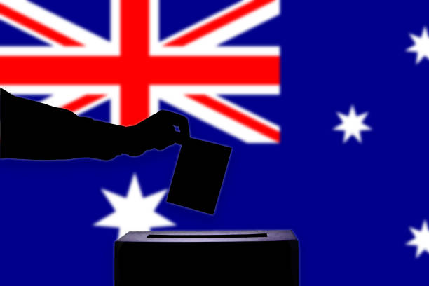 istock Australia flag with ballot box 1015650346