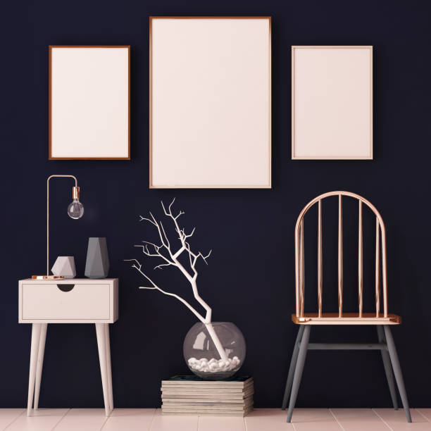 istock mockup posters in the frame on a light background in the interior. 3d 1015650698