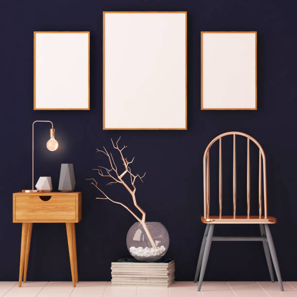 istock mockup posters in the frame on a light background in the interior. 3d 1015650732