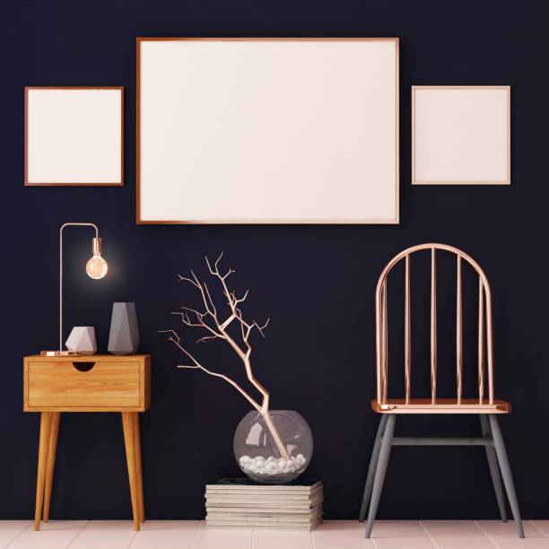 istock mockup posters in the frame on a light background in the interior. 3d 1015650772