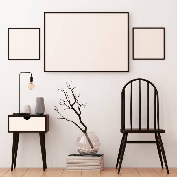 istock mockup posters in the frame on a light background in the interior. 3d 1015650776