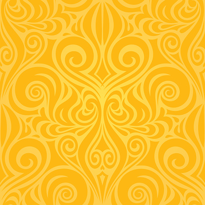 Yellow Wallpaper Background Pattern Vintage Design Stock Illustration -  Download Image Now - Anniversary, Backgrounds, Beauty - iStock
