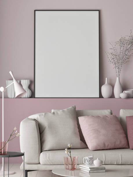 istock Mock up poster on minimalism wall, hipster background 1015658466
