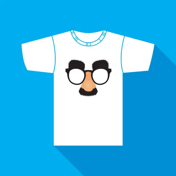 Vector illustration of Fake Nose And Mustache TShirt