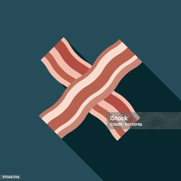 Bacon Flat Design Breakfast Icon Stock Illustration - Download Image Now - Bacon, Illustration, Breakfast