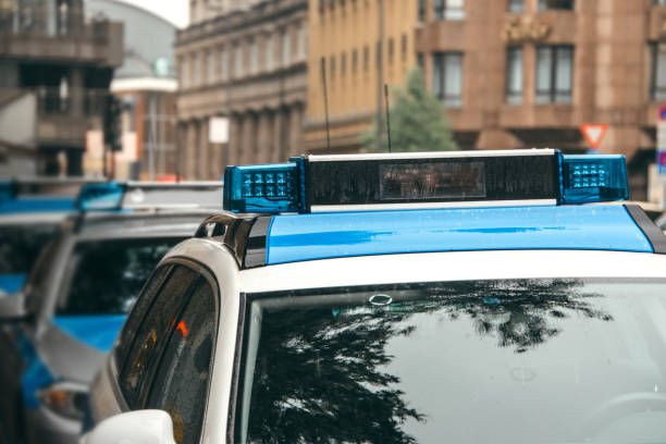 istock Police cars in a row 1015661366