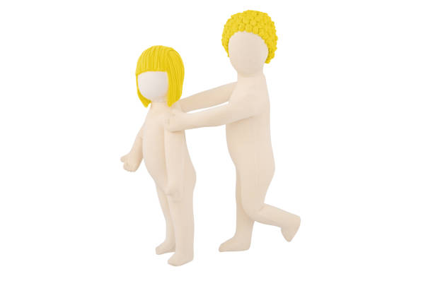 istock Cloth couple child mannequin / doll Isolated on White 1015661584