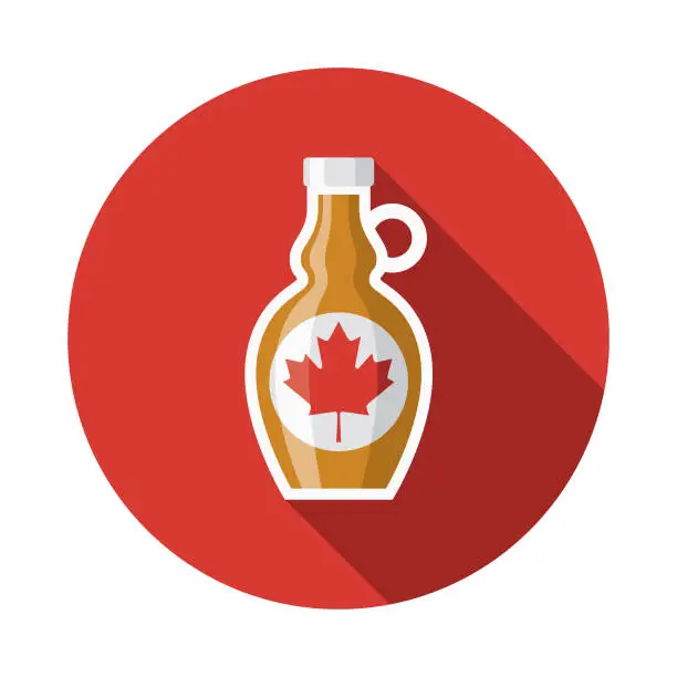 Vector illustration of Maple Syrup Flat Design Breakfast Icon