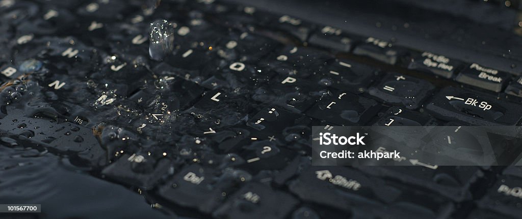 Wasser spilled auf computer-Tastatur - Lizenzfrei Laptop Stock-Foto