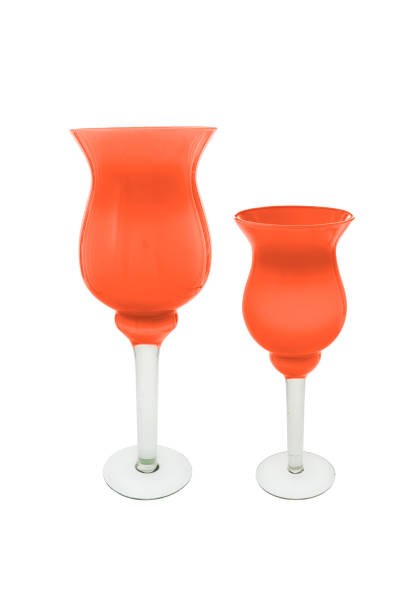 istock Elegant color glass vase isolated on a white background (glass, empty, vase) 1015702610