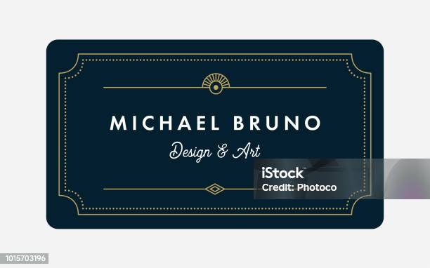 Art Deco Business Gift Card Template Stock Illustration - Download Image Now - Border - Frame, Art Deco, Gift Certificate or Card