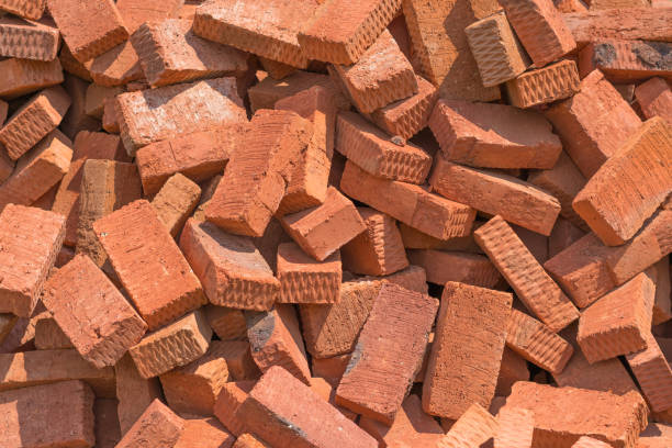 istock A pile of bricks made of burned red clay, building material 1015705672