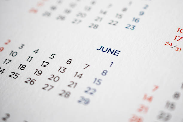 istock June calendar page with months and dates 1015723170