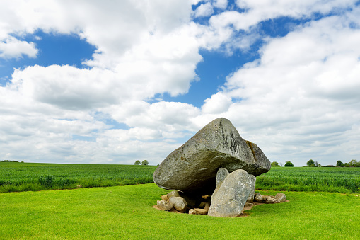 The impressive  prehistoric stone circle at Avebury, Wiltshire. The largest stone circle in the world.