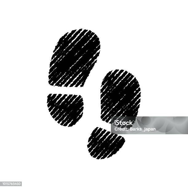 Chalk Drawing Shape Stock Illustration - Download Image Now - Footprint, Drawing - Activity, Drawing - Art Product