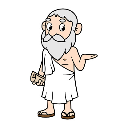 Cartoon Greek Philosopher Stock Illustration - Download Image Now - Cartoon,  Ceremonial Robe, Mathematician - iStock