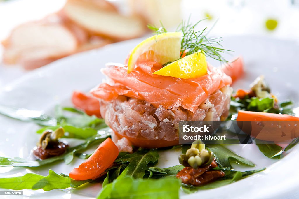 Stek z tuńczyka z Łosoś wędzony - Zbiór zdjęć royalty-free (Bez ludzi)