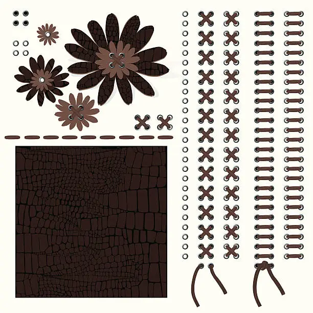 Vector illustration of Leather-Design Elements